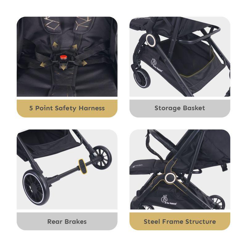R For Rabbit Stroller Pocket Air Stroller Black