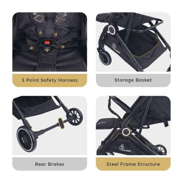 R For Rabbit Stroller Pocket Air Stroller Black
