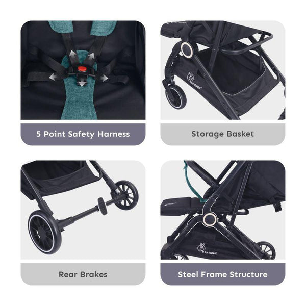 R For Rabbit Pocket Air Stroller - Green Black