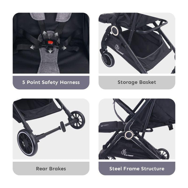 R For Rabbit Stroller Pocket Air Stroller Grey
