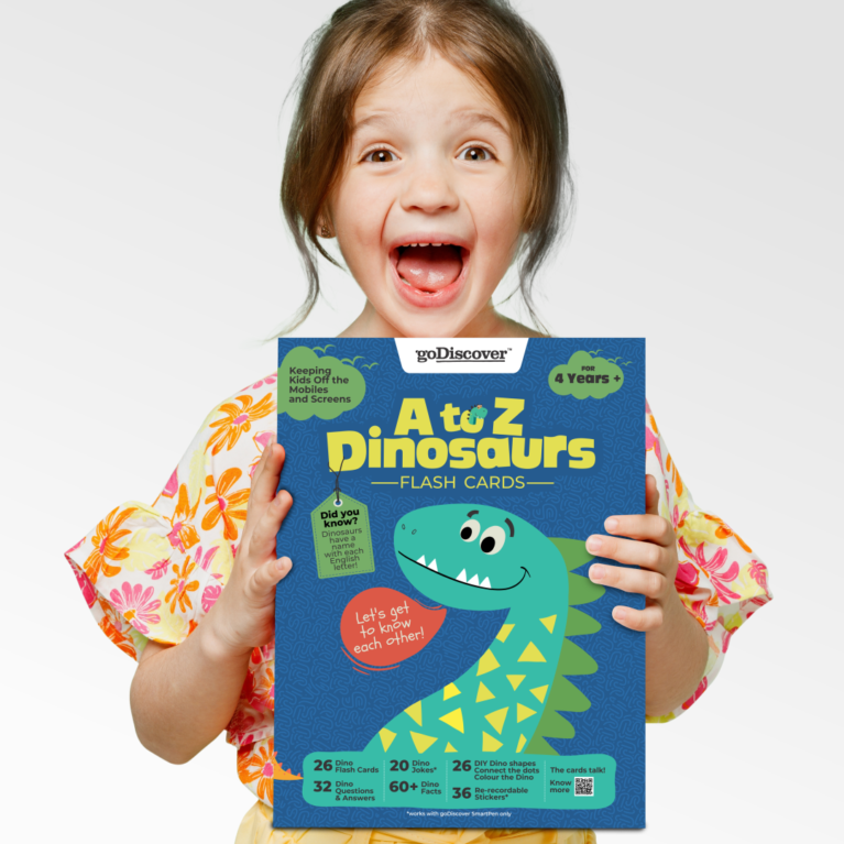 Go Discover A to Z Dinosaur Flash Cards 26-Card Set 4Y+ – Multicolor