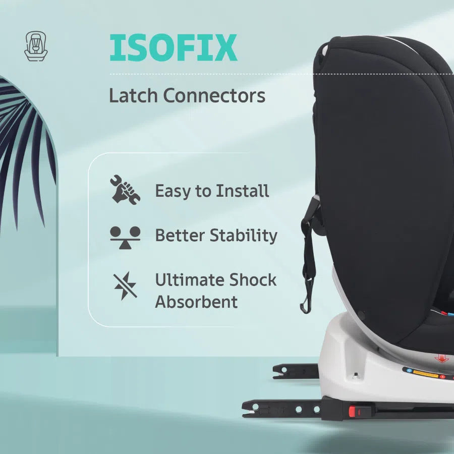 R For Rabbit Jack N Jill Grand ISOFIX Car Seat Pure Black