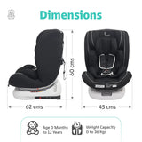 R For Rabbit Jack N Jill Grand ISOFIX Car Seat Pure Black
