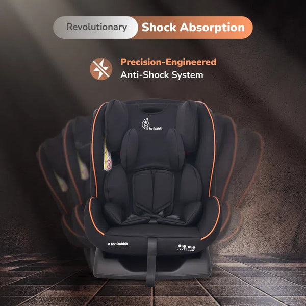 R For Rabbit Jack N Jill NXG Baby Car Seat With Advanced Side Impact Protection Pure Black