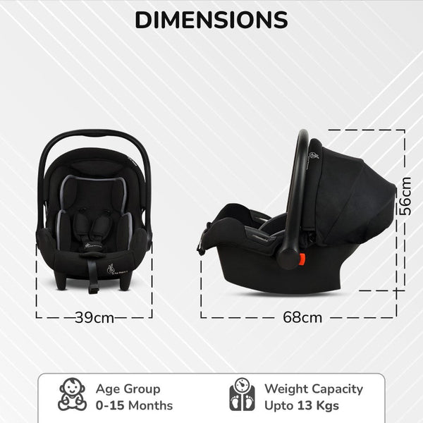 R For Rabbit Picaboo Sportz 3-in-1 Convertible Carry Cot Pure Black