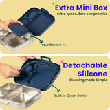 Basil Bento Quad+ 3+1 Compartment Stainless Steel Lunchbox with Mini Box 1250 ml Midnight Sora