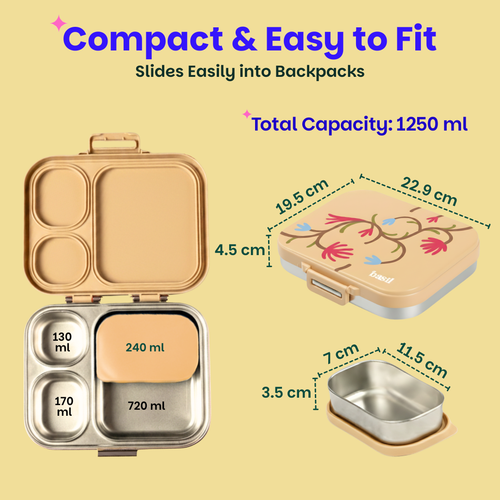 Basil Bento Quad+ Lunchbox 1250 ml Himachali Guldaan
