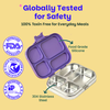 Basil Bento Quad 4-Compartment Stainless Steel Lunchbox 800 ml Purple Pop