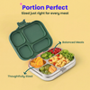 Basil Bento Quad 4-Compartment Stainless Steel Lunchbox 800 ml Emerald Moss