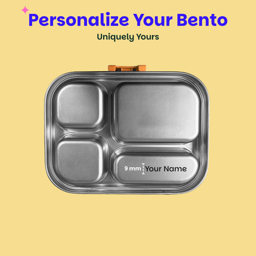 Basil Bento Quad 4-Compartment Stainless Steel Lunchbox 800 ml Coral Swirl