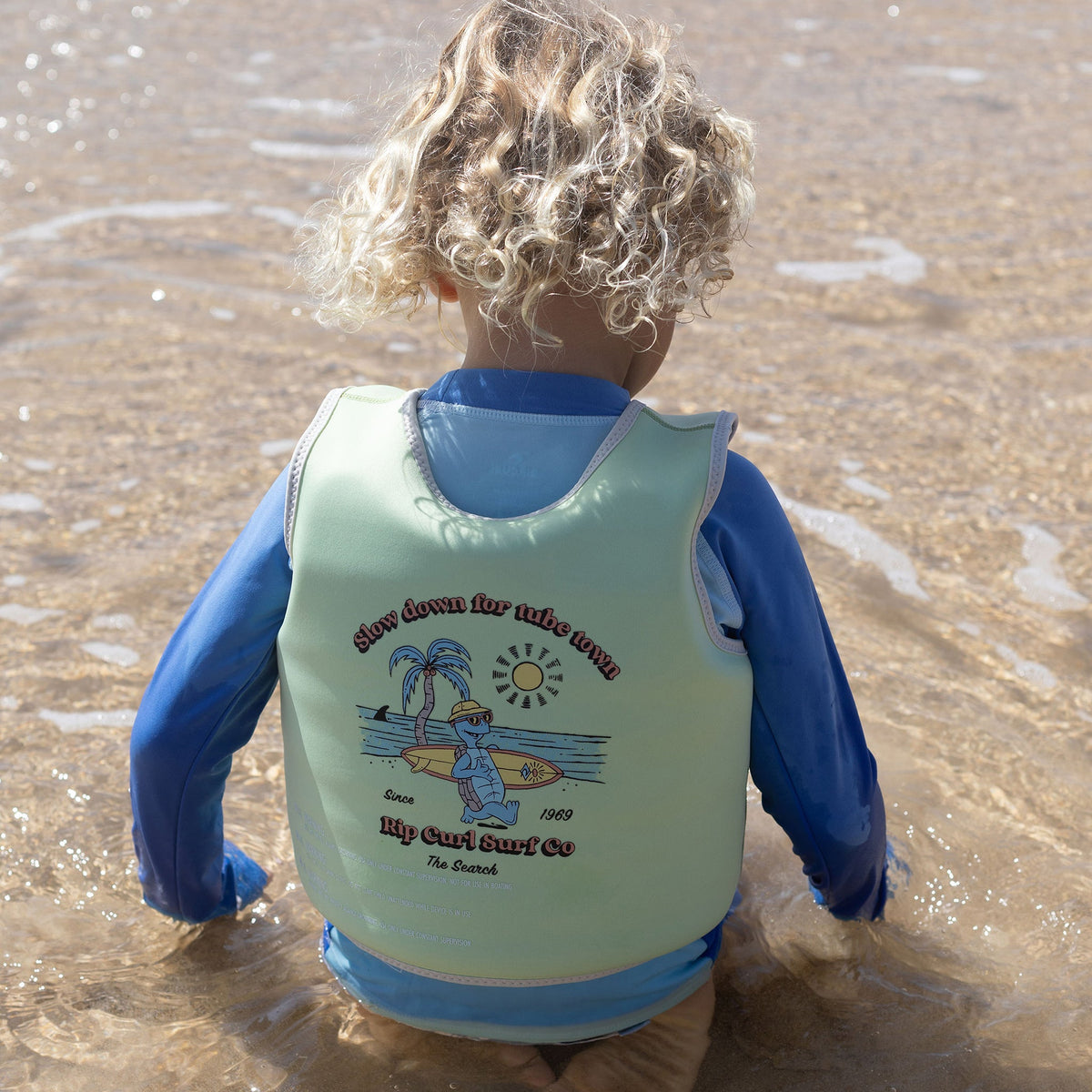 SUNNYLIFE Kids Swim Vest Shred Turtle Age 3-6 Years - Green