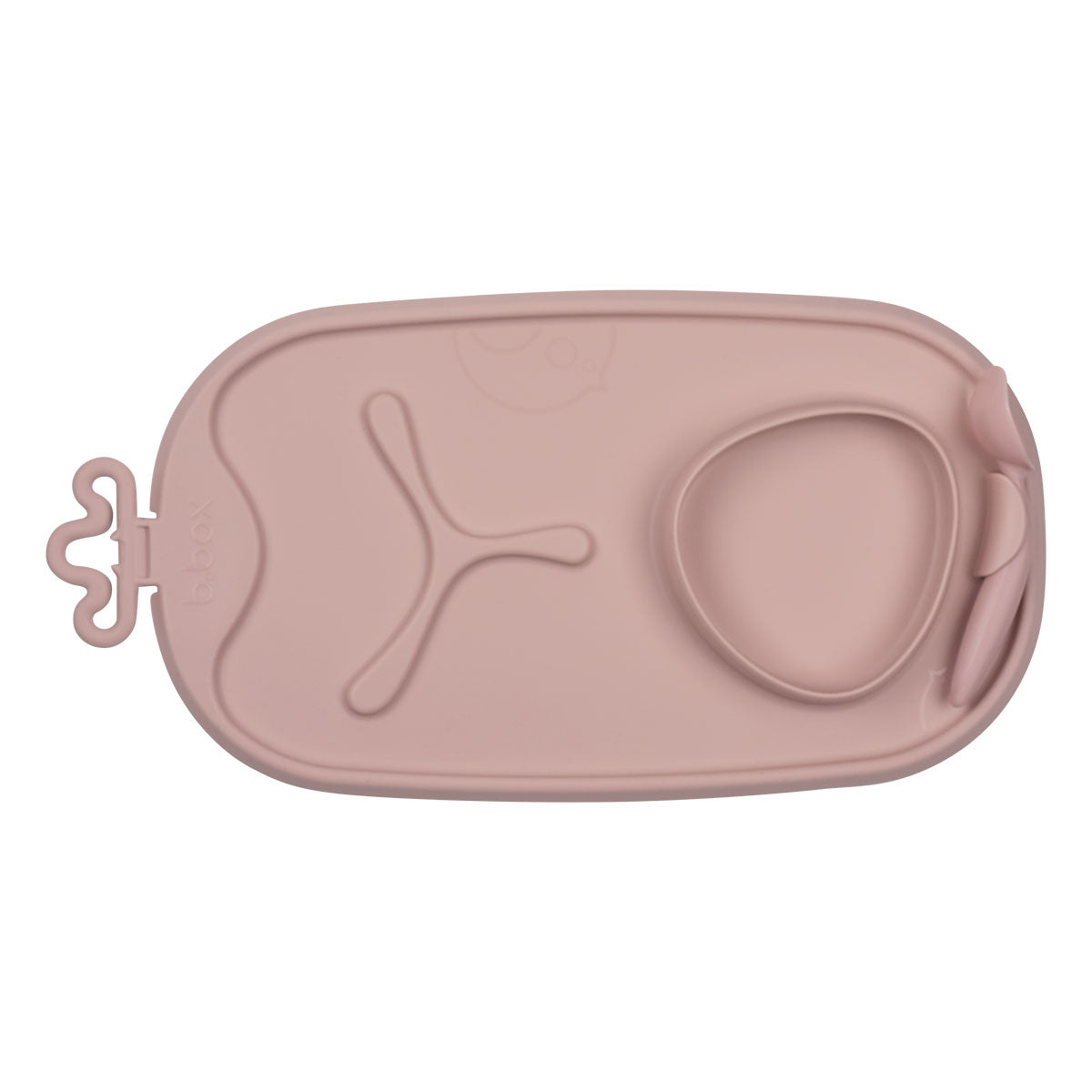 b.box Roll + Go Silicone Mealtime Mat with Spoon – Blush