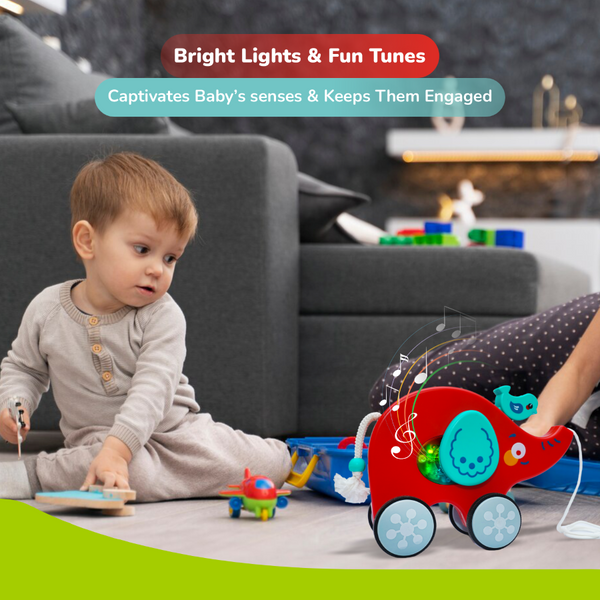 R For Rabbit Orapple Trunky Fun & Safe Musical Pull-Along Toy 12M+