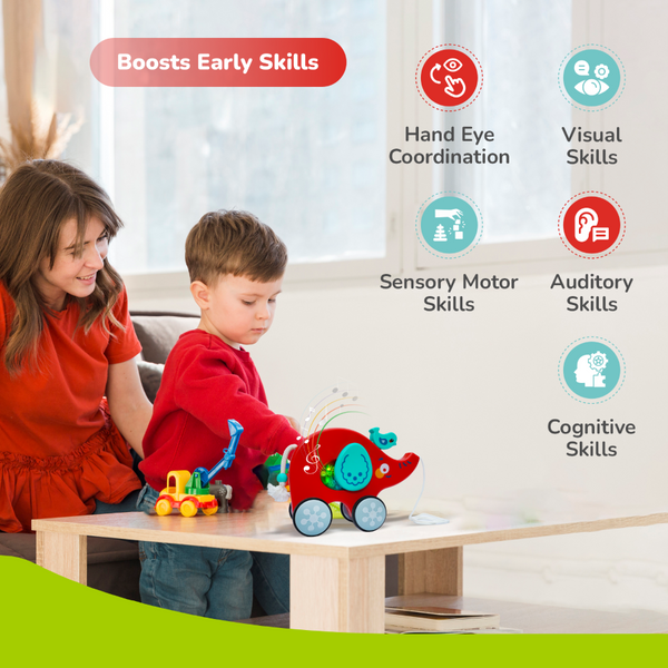 R For Rabbit Orapple Trunky Fun & Safe Musical Pull-Along Toy 12M+