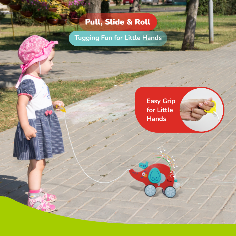 R For Rabbit Orapple Trunky Fun & Safe Musical Pull-Along Toy 12M+