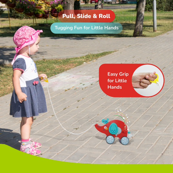 R For Rabbit Orapple Trunky Fun & Safe Musical Pull-Along Toy 12M+