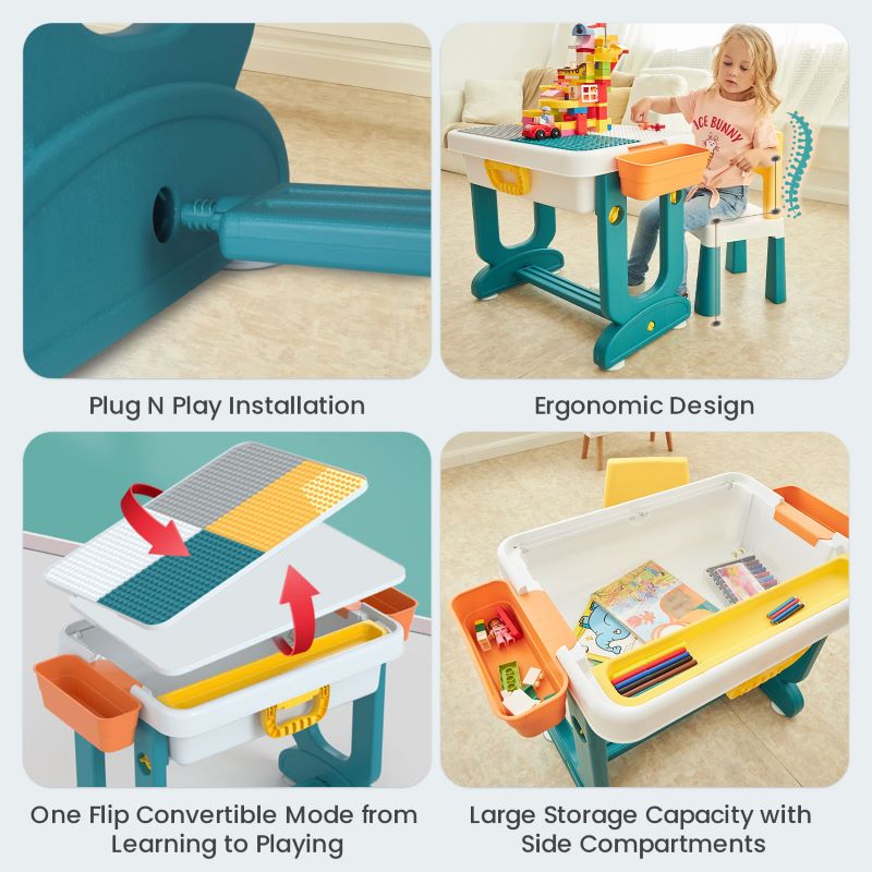 Learner Kids Study Table Set With Chair
