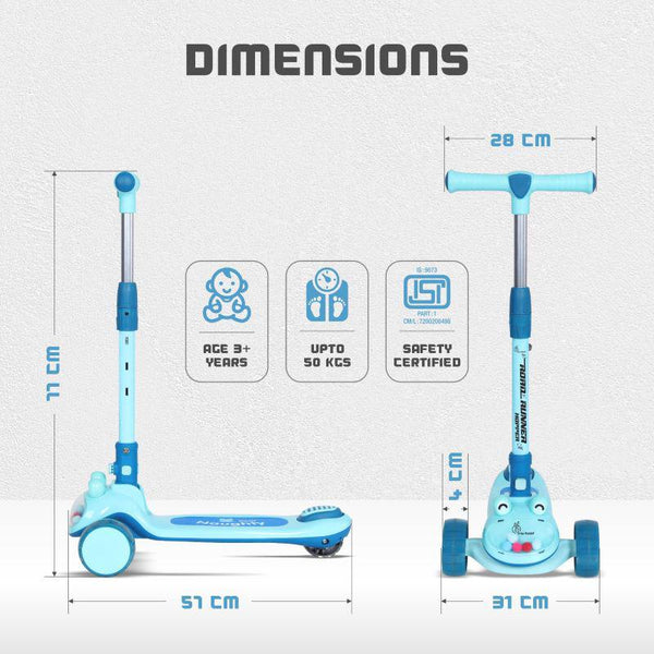 R For Rabbit Road Runner Hopper Scooter With PU LED Wheels - Blue