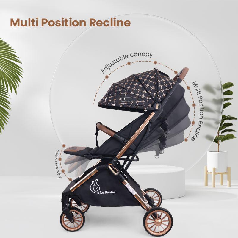 R For Rabbit Stroller Street Smart Quick Auto Fold - Gold Black