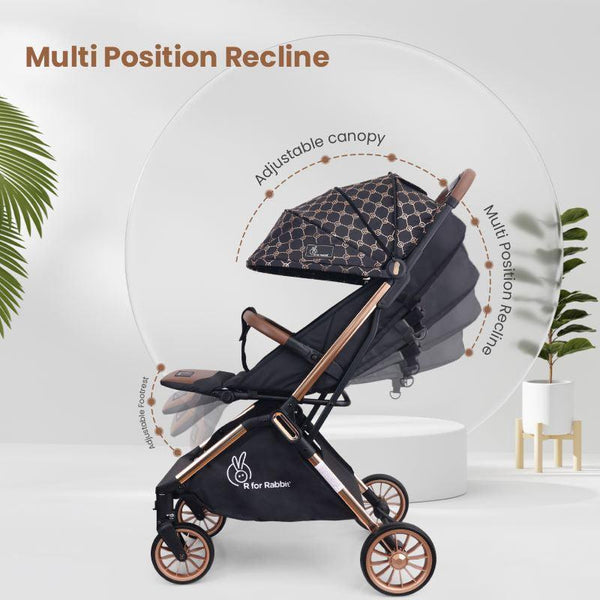 R For Rabbit Stroller Street Smart Quick Auto Fold - Gold Black