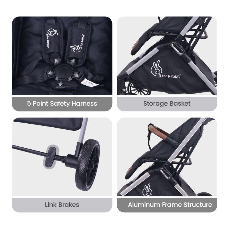 R For Rabbit Stroller Street Smart Pure Black