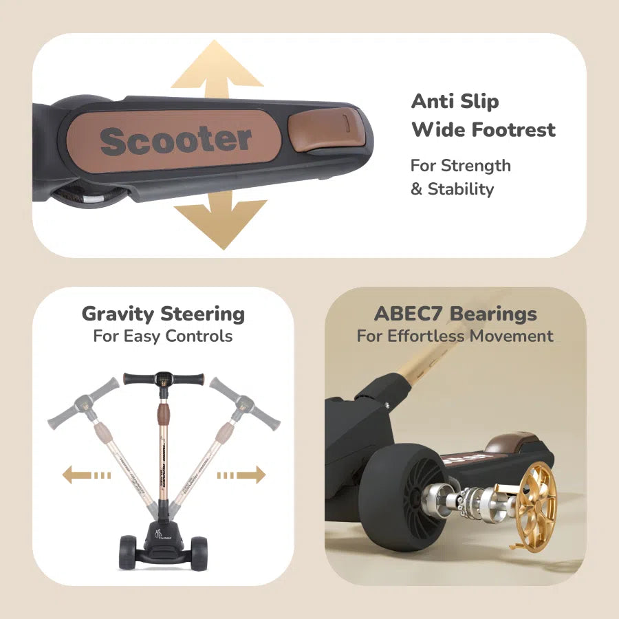 R for Rabbit Scooter Road Runner Blaze - Black Gold