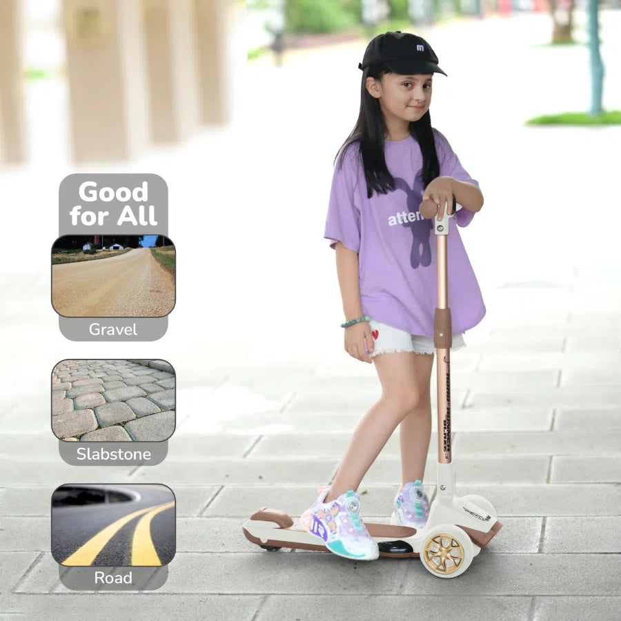 R For Rabbit Road Runner Blaze Scooter PU LED Wheels And LED lights - Cream Gold