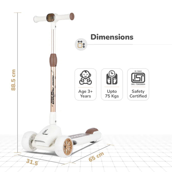 R For Rabbit Road Runner Blaze Scooter PU LED Wheels And LED lights - Cream Gold