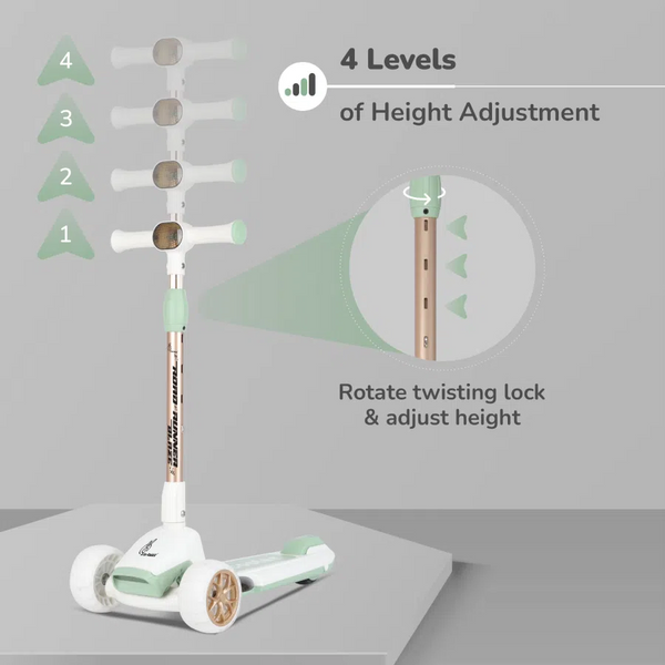 R For Rabbit Road Runner Blaze Scooter PU LED Wheels And LED lights - Green Gold