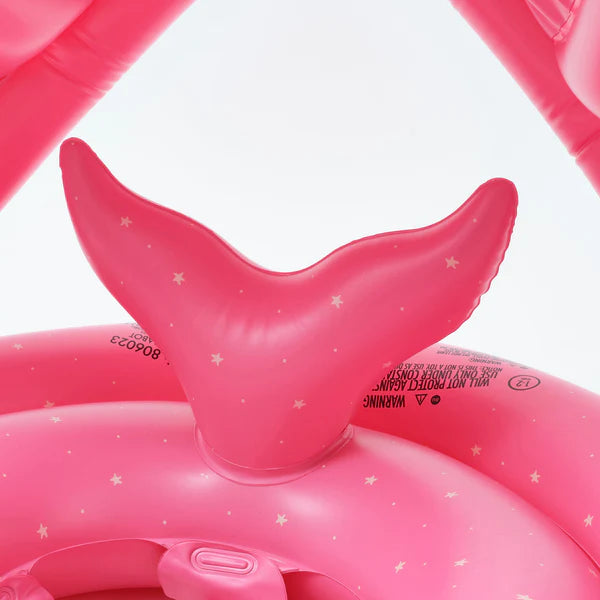 Sunnylife Pink Color Inflatable Baby Float With Canopy Ocean Treasure Rose