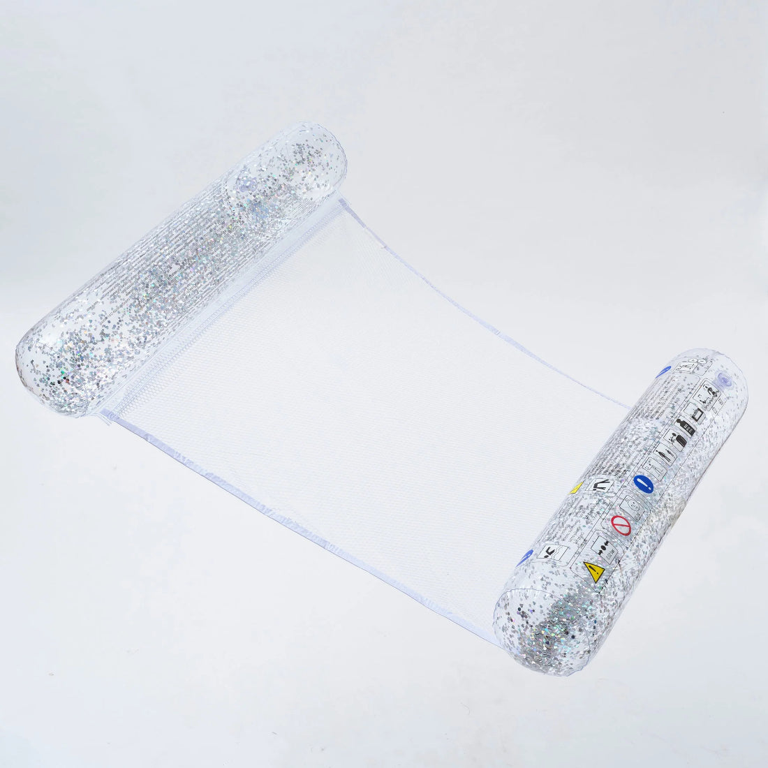 SUNNYLIFE Transparent Inflatable Bolster Hammock Float Glitter
