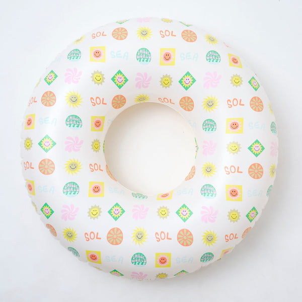 SUNNYLIFE Pool Ring & Ball Set SmileyWorld Sol Sea