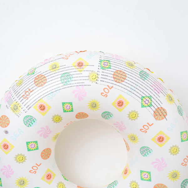 SUNNYLIFE Pool Ring & Ball Set SmileyWorld Sol Sea