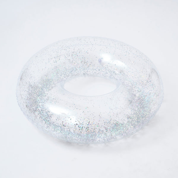 SUNNYLIFE Transparent Inflatable Pool Ring Glitter