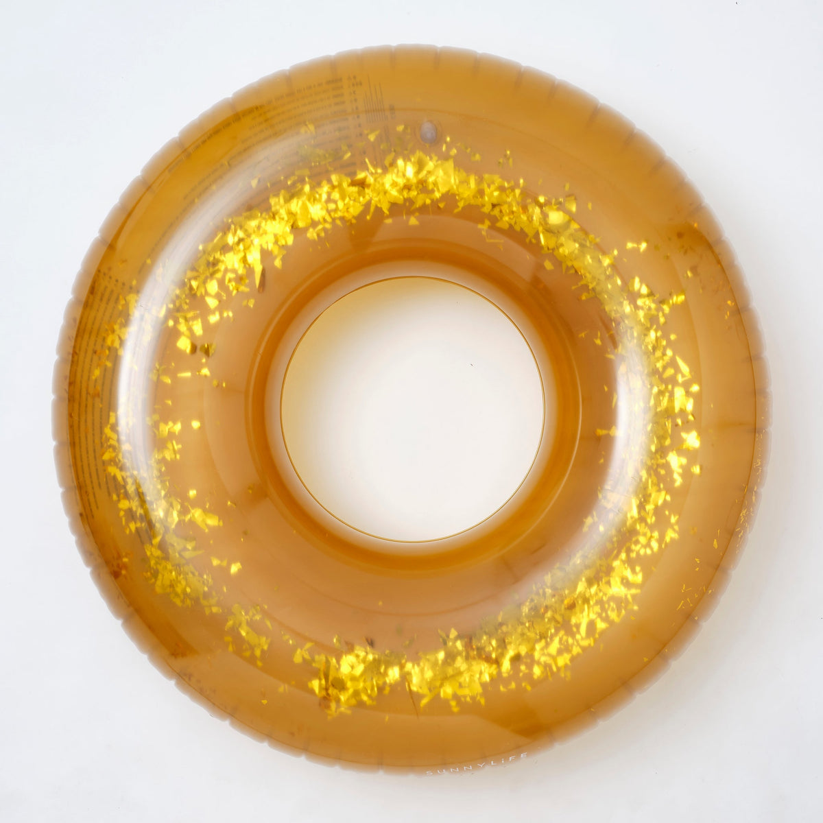 SUNNYLIFE Gold Color Inflatable Pool Ring Disco Gold