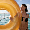 SUNNYLIFE Gold Color Inflatable Pool Ring Disco Gold