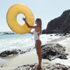 SUNNYLIFE Gold Color Inflatable Pool Ring Disco Gold