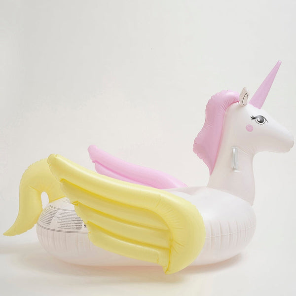 SUNNYLIFE Pastel Color Inflatable Unicorn Luxe Ride-On Float