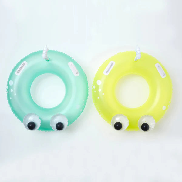 Sunnylife Yellow And Green Color Inflatable Pool Ring Soakers Sonny The Sea Creature Set Of 2