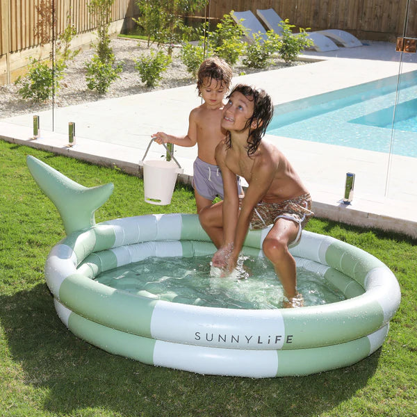Sunnylife Green Color Inflatable Backyard Pool Shark Tribe Khaki