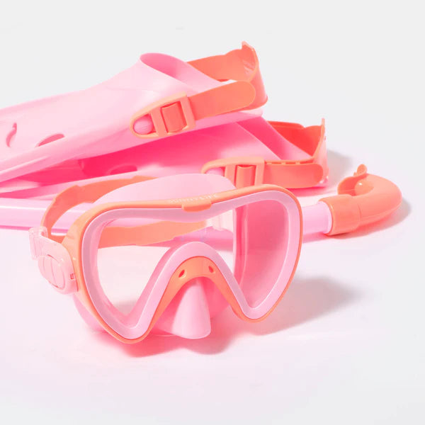 Sunnylife Pink Color Kids Dive Set Medium Sea Seeker Strawberry
