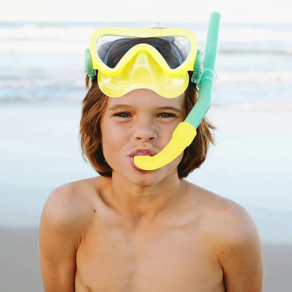 Sunnylife Yellow Color Kids Dive Set Medium Sea Seeker Ocean