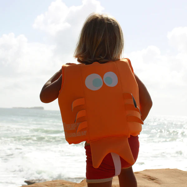 Sunnylife Orange Color Swim Vest 3-6 Sonny The Sea Creature