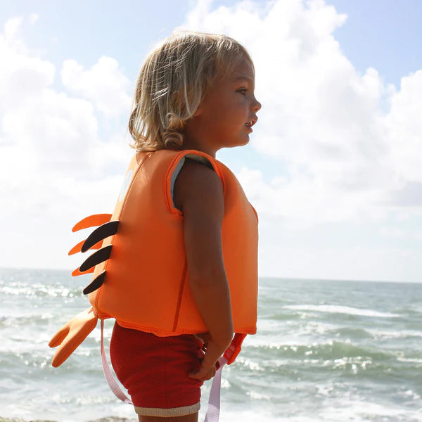 Sunnylife Orange Color Swim Vest 3-6 Sonny The Sea Creature