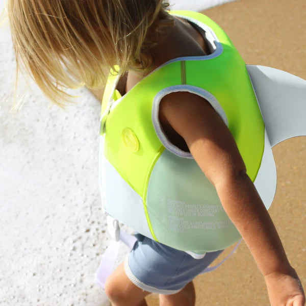 Sunnylife Neon Color Swim Vest 1-2 Shark Tribe Blue Neon Citrus