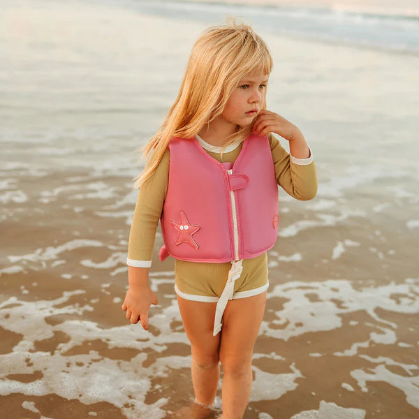Sunnylife Pink Color Swim Vest 1-2 Ocean Treasure Rose