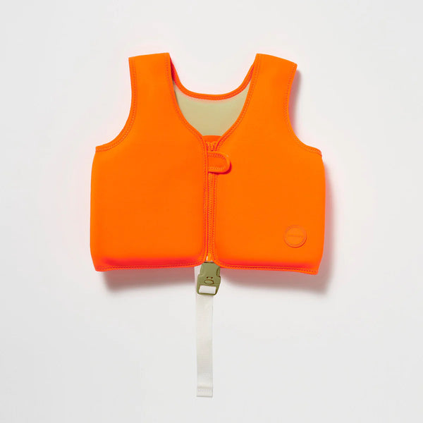 Sunnylife Orange Color Swim Vest 3-6 Sonny The Sea Creature