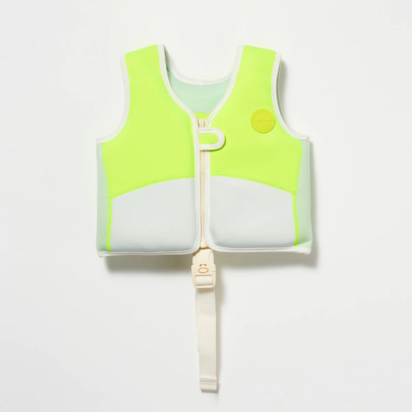 Sunnylife Neon Color Swim Vest 1-2 Shark Tribe Blue Neon Citrus