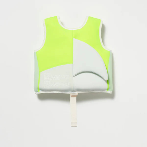 Sunnylife Neon Color Swim Vest 2-3 Shark Tribe Blue Neon Citrus