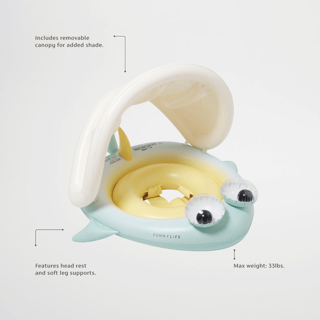 SUNNYLIFE Baby Float Salty The Shark Blue-Lime
